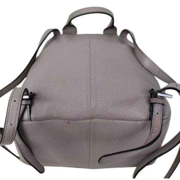 SMALL CALVIN KLEIN LIGHT GRAY GENUINE LEATHER SHOULDER BAG BACKPACK HANDBAG TOTE - Picture 5 of 13